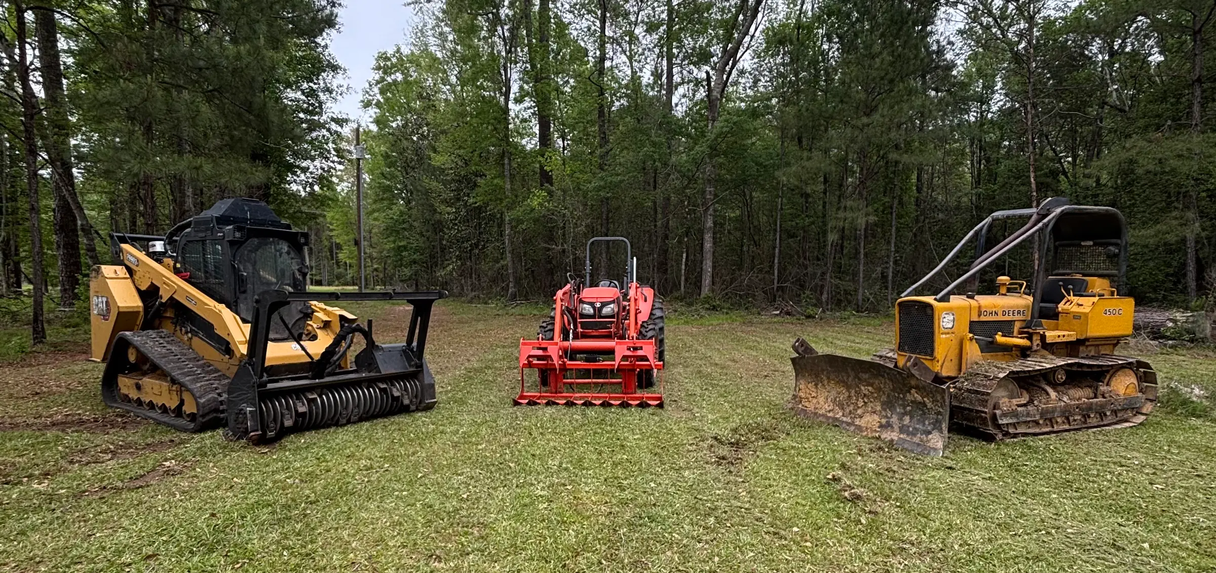 Forestry mulching equipment clearing land near Columbia, MS